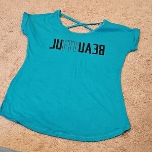 Teal Women's Top with Black Print FREE WITH PURCHASE
